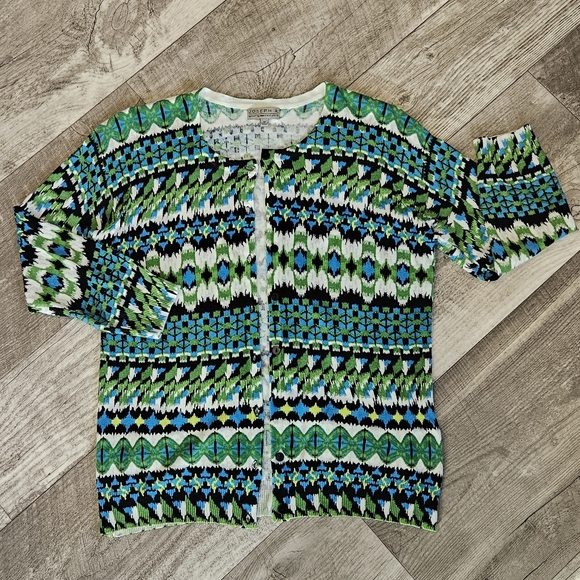 Joseph A Lightweight Cardigan Colorful Button Down Medium - Picture 1 of 8